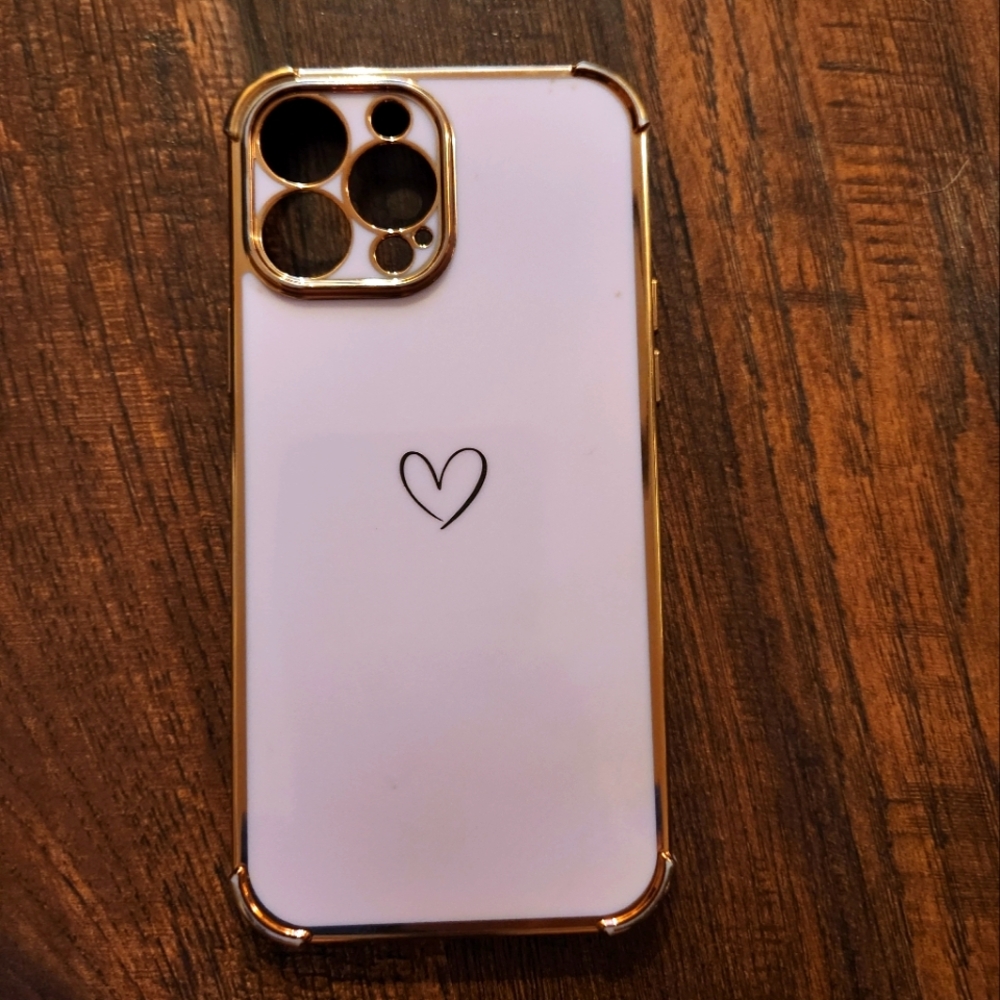 Apple iPhone 13 Pro Max Heart Lavender Phone Case Silicone